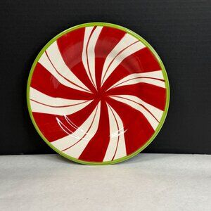 North Pole Trading Co Holiday Peppermint Christmas Dessert Salad Plate